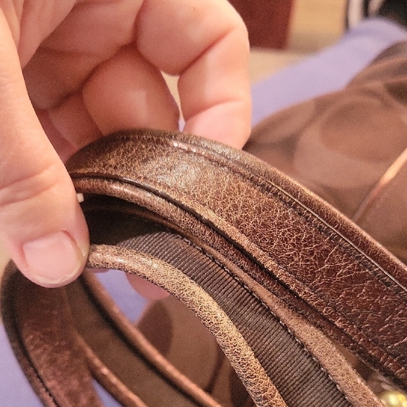 Coach Poppy Chocolate Brown Shoulder Bag with Gold Accents - Picture 8 of 16